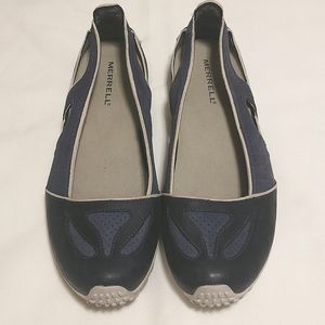 Merrell Oceania Navy Women's Size 10 Leather Slip On Shoes